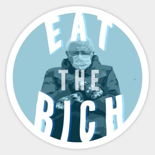 bernie mittens but make it eat the rich Sticker